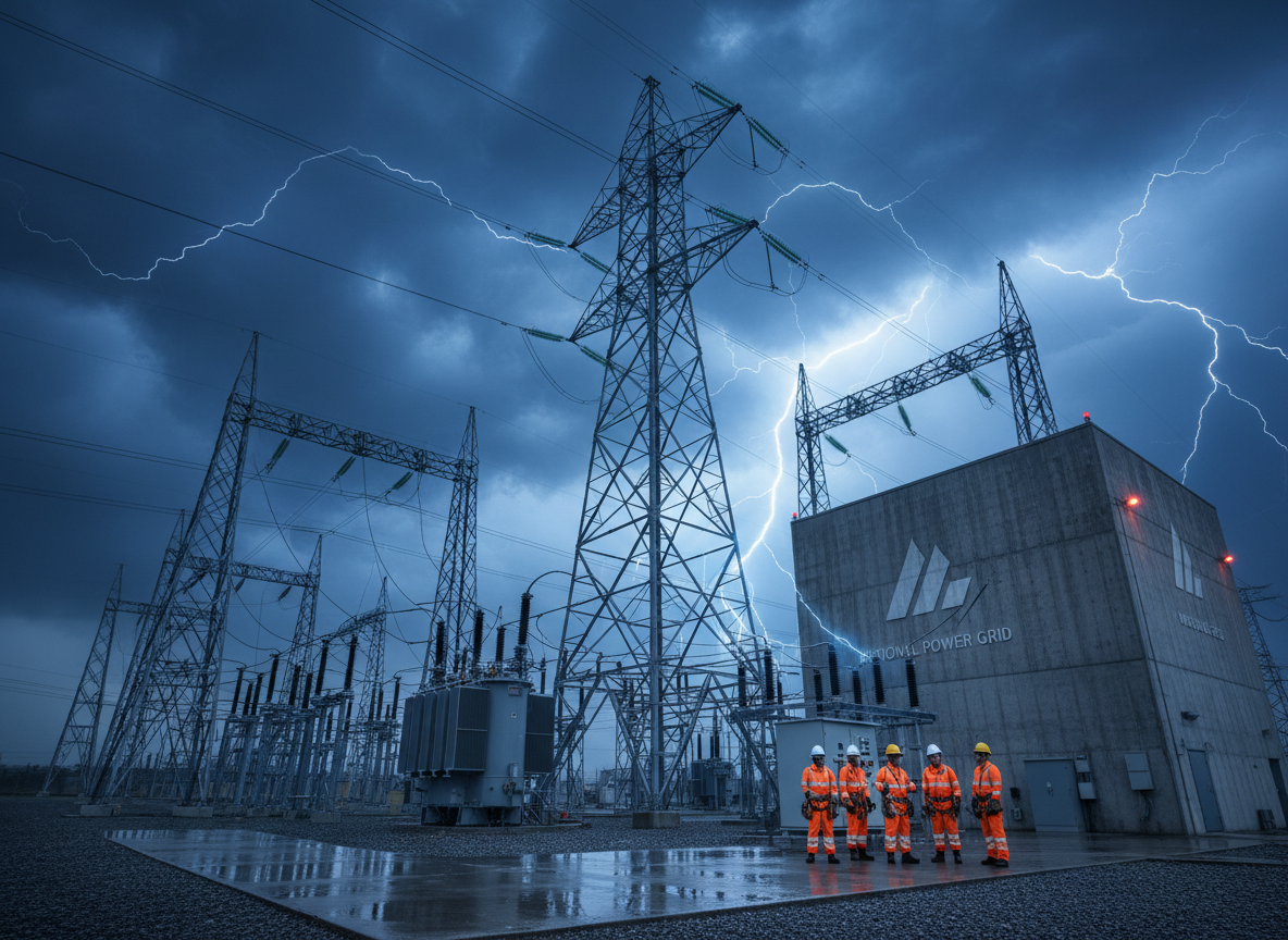 Energy and utilities infrastructure with power transmission lines